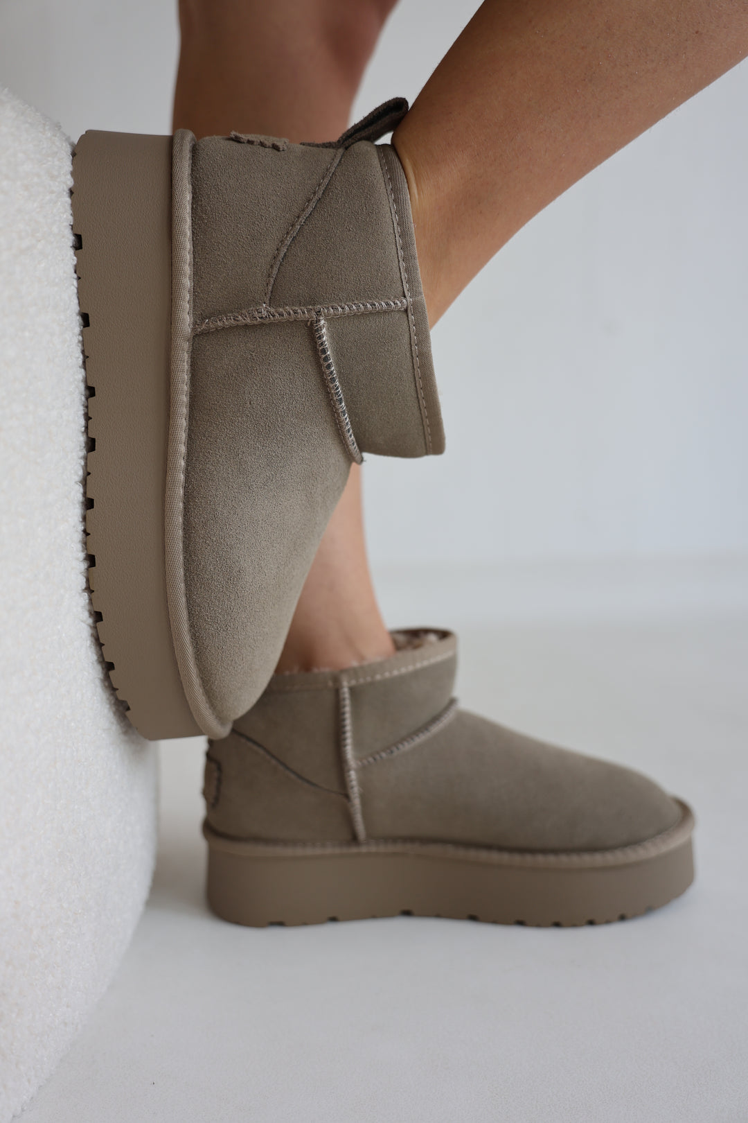 Leather Mini Plateau Boots