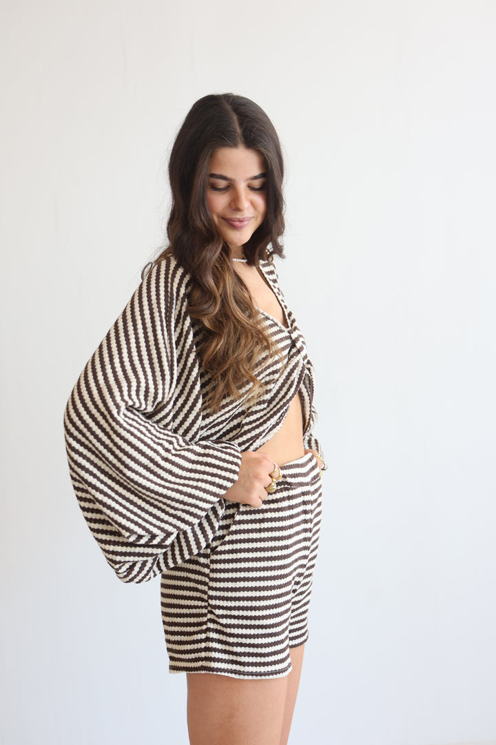 Striped Cotton Knit Lounge Set