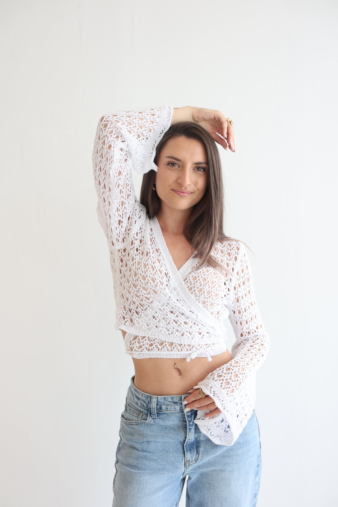 Cropped Crochet Sweater