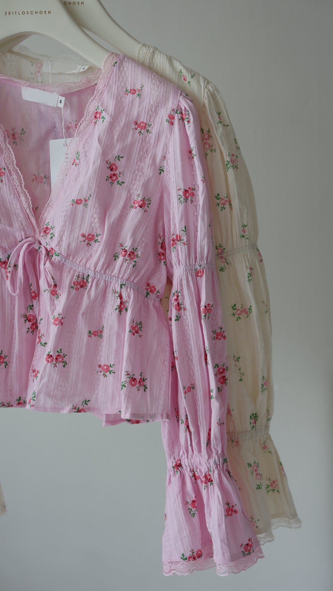 Schößchenbluse zum Schnüren Cute Roses