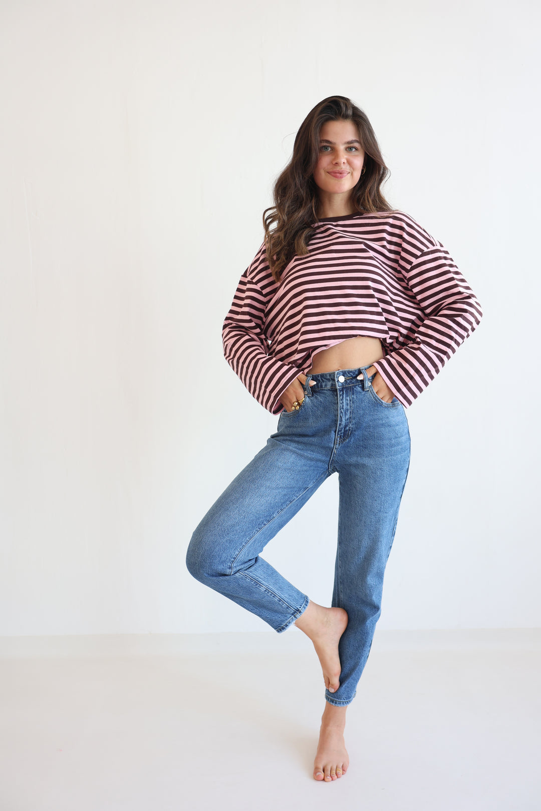 Deep Blue Mom Jeans