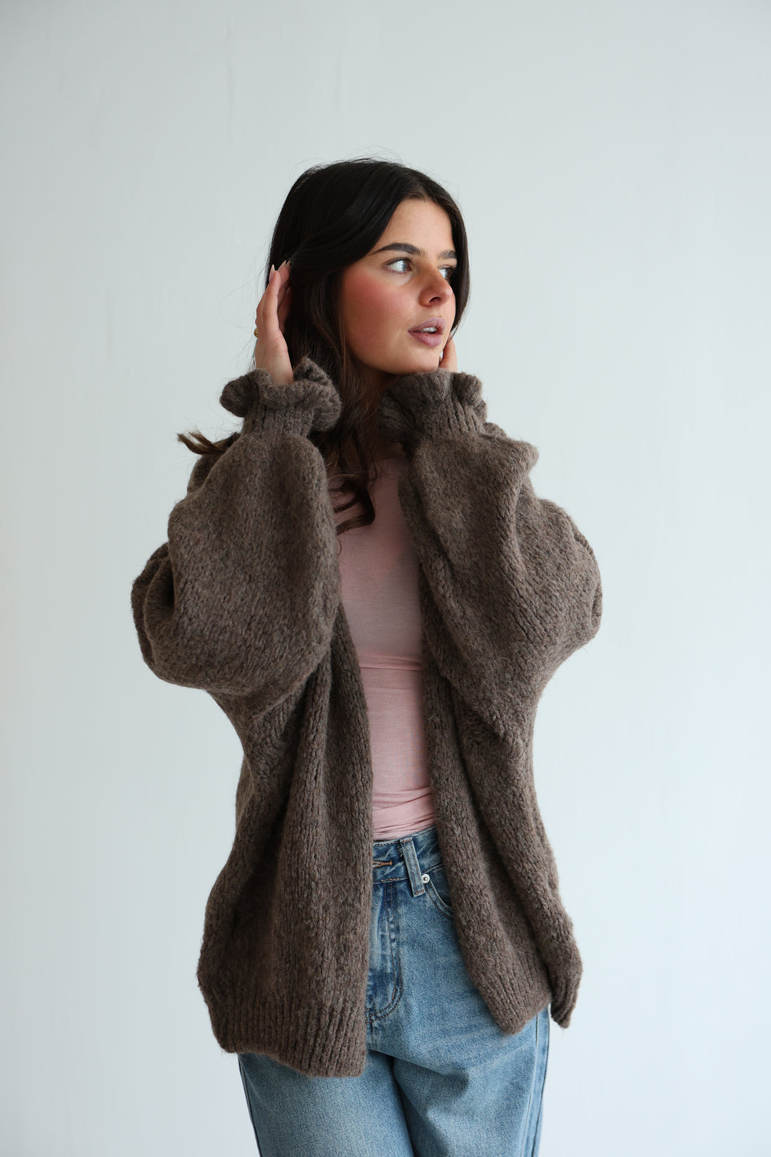 Offener Cardigan mit Rüschenärmeln Clara