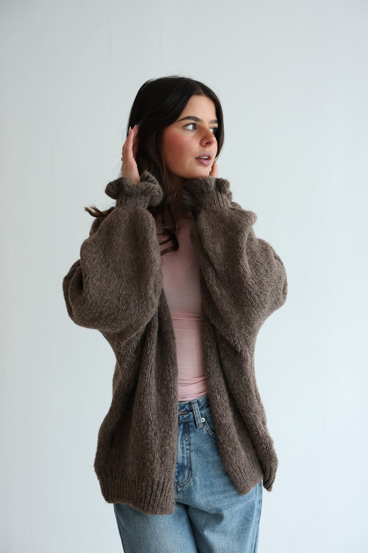 Offener Cardigan mit Rüschenärmeln Clara