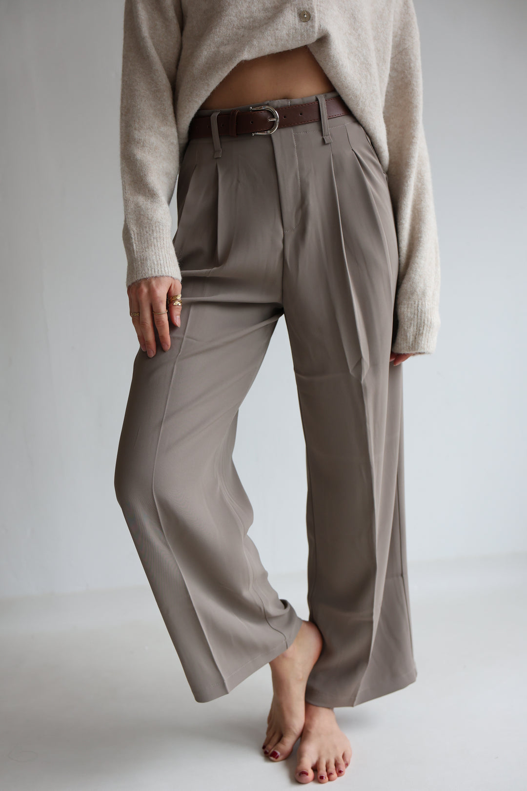 Bundfaltenhose mit Gürtel Anna