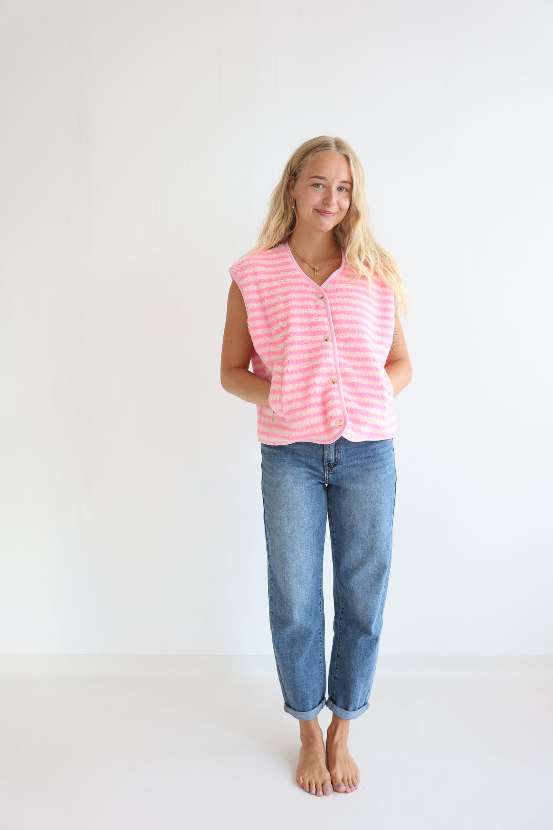 Candy Stripe Teddy Vest