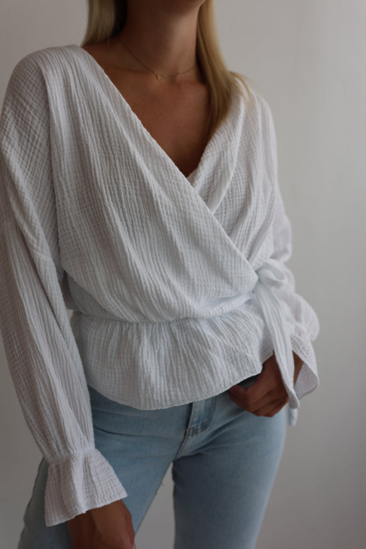 Wickelbluse aus Musselin Melly
