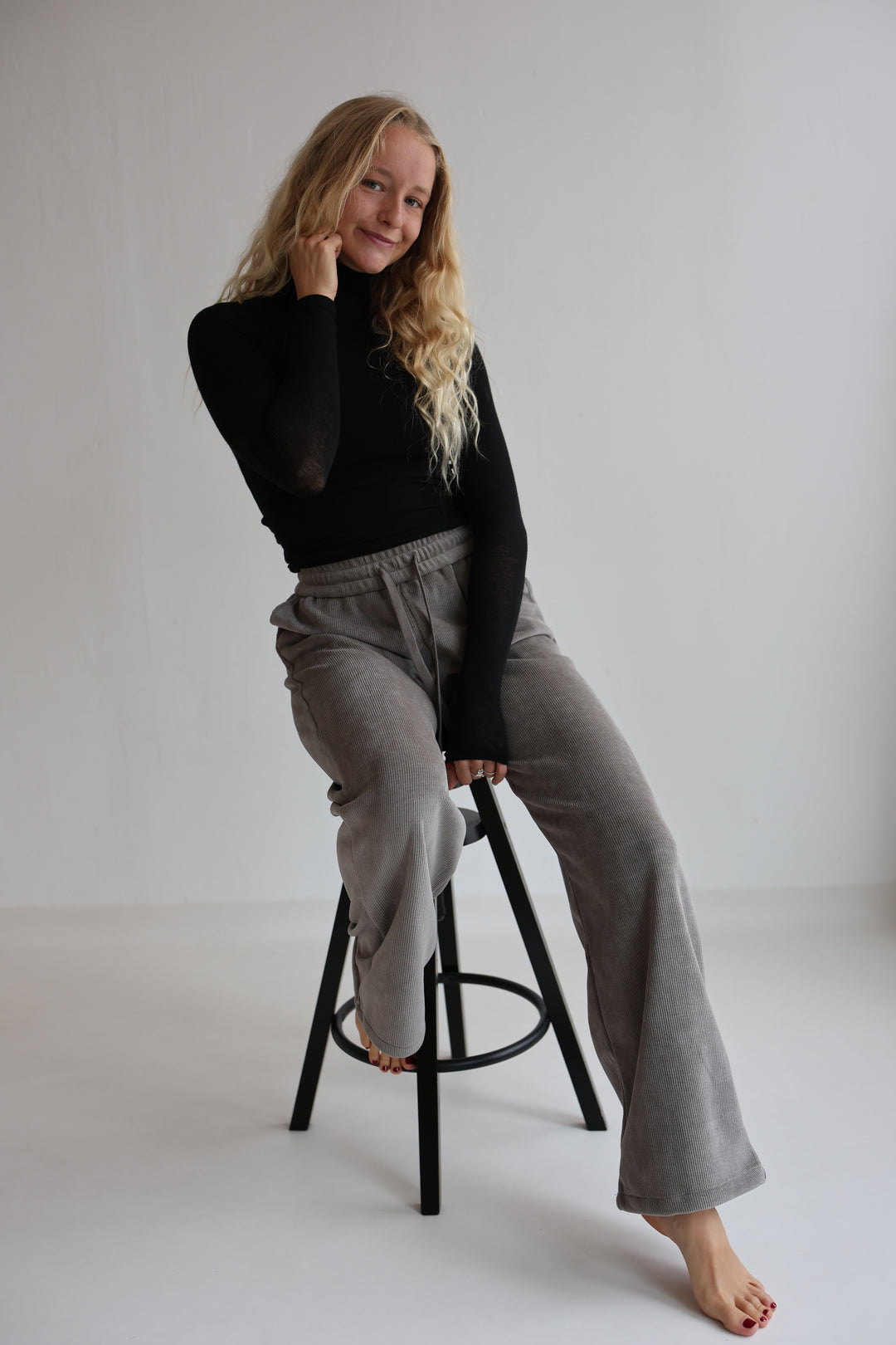 Cashmere Longsleeve mit Kragen Liliana (einfarbig)