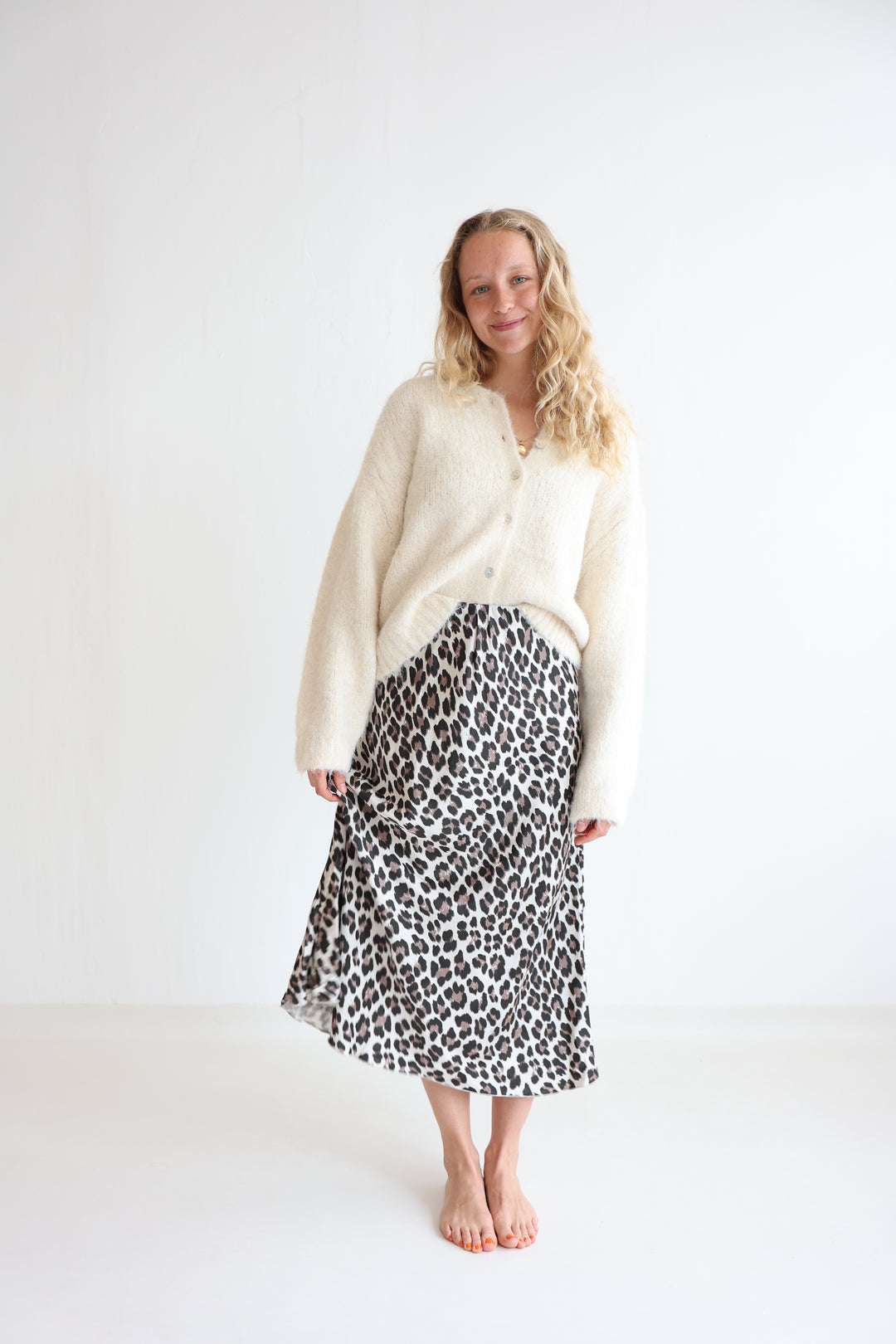 Langer Rock mit Leoprint Lion