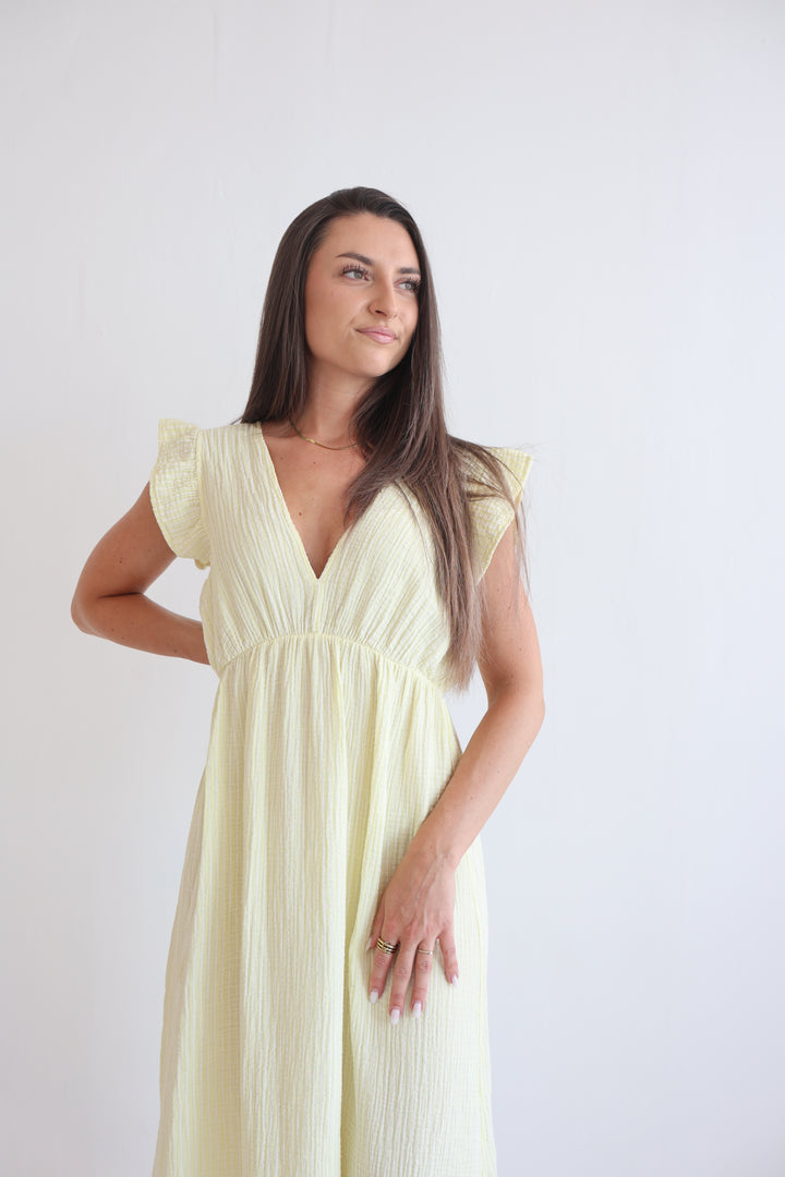 Langes Musselinkleid Casual Stripes