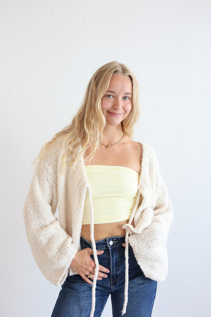 Cardigan Fluffy Tie