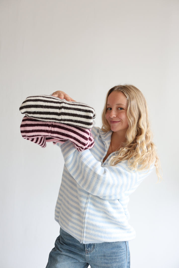 Striped Zip Cardigan