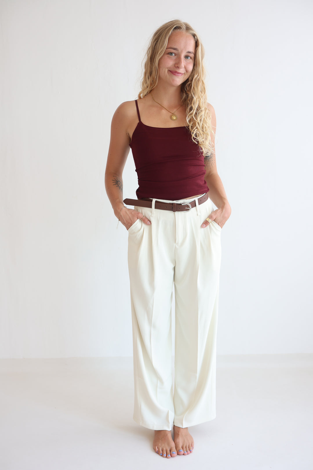 Bundfaltenhose mit Gürtel Anna