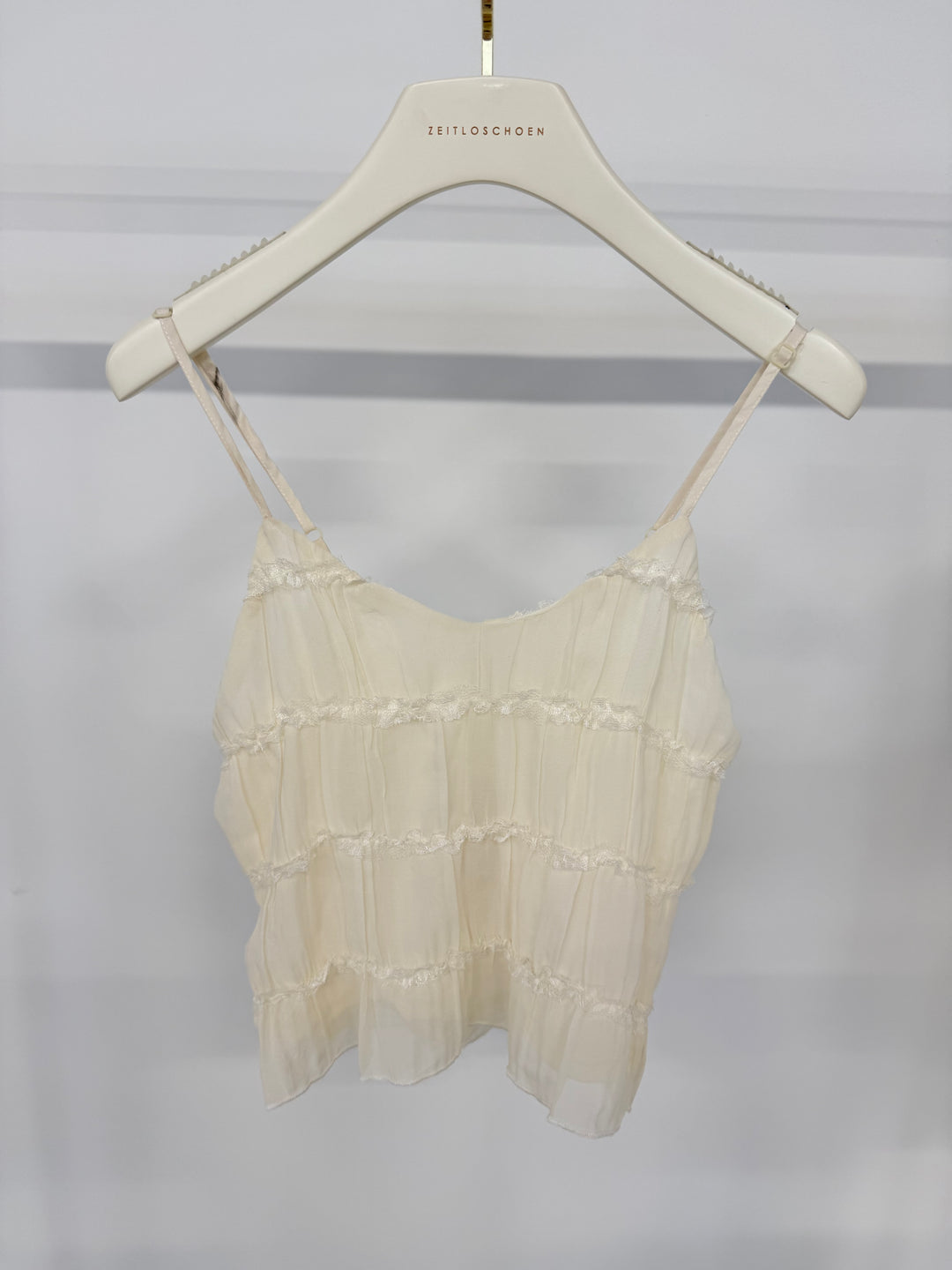 SUNLIT RUFFLE BASIC TOP CREME GR. S/M (B-WARE)