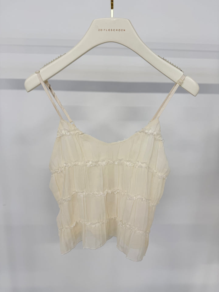 SUNLIT RUFFLE BASIC TOP CREME GR. S/M (B-WARE)