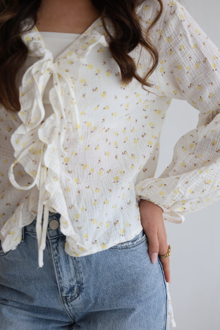 Rosy Ruffle Cardigan