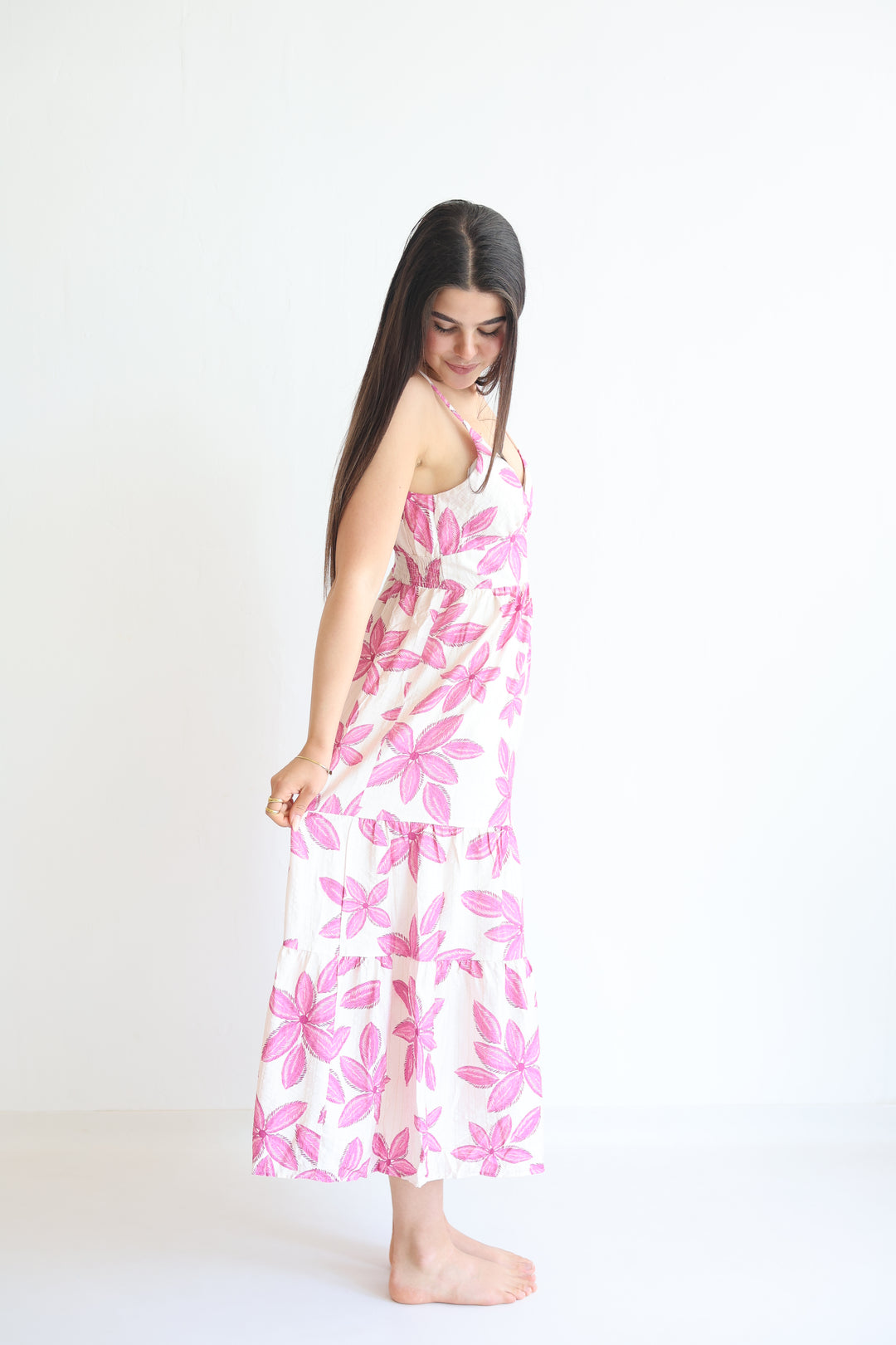Pink Floral Maxi Dress