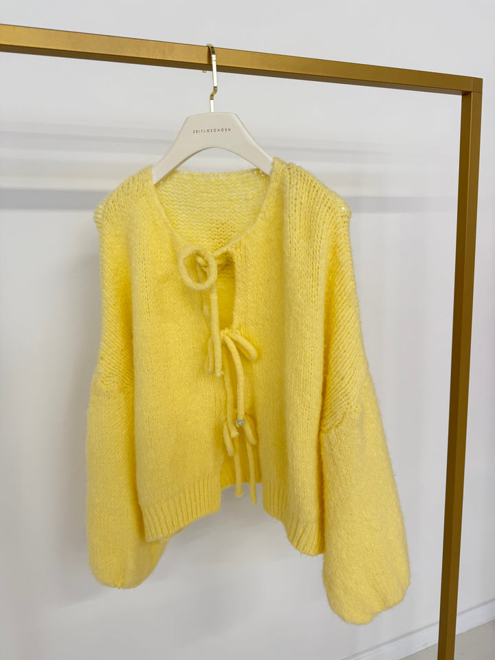 CARDIGAN MIT SCHLEIFEN LILLY GELB (B-WARE)