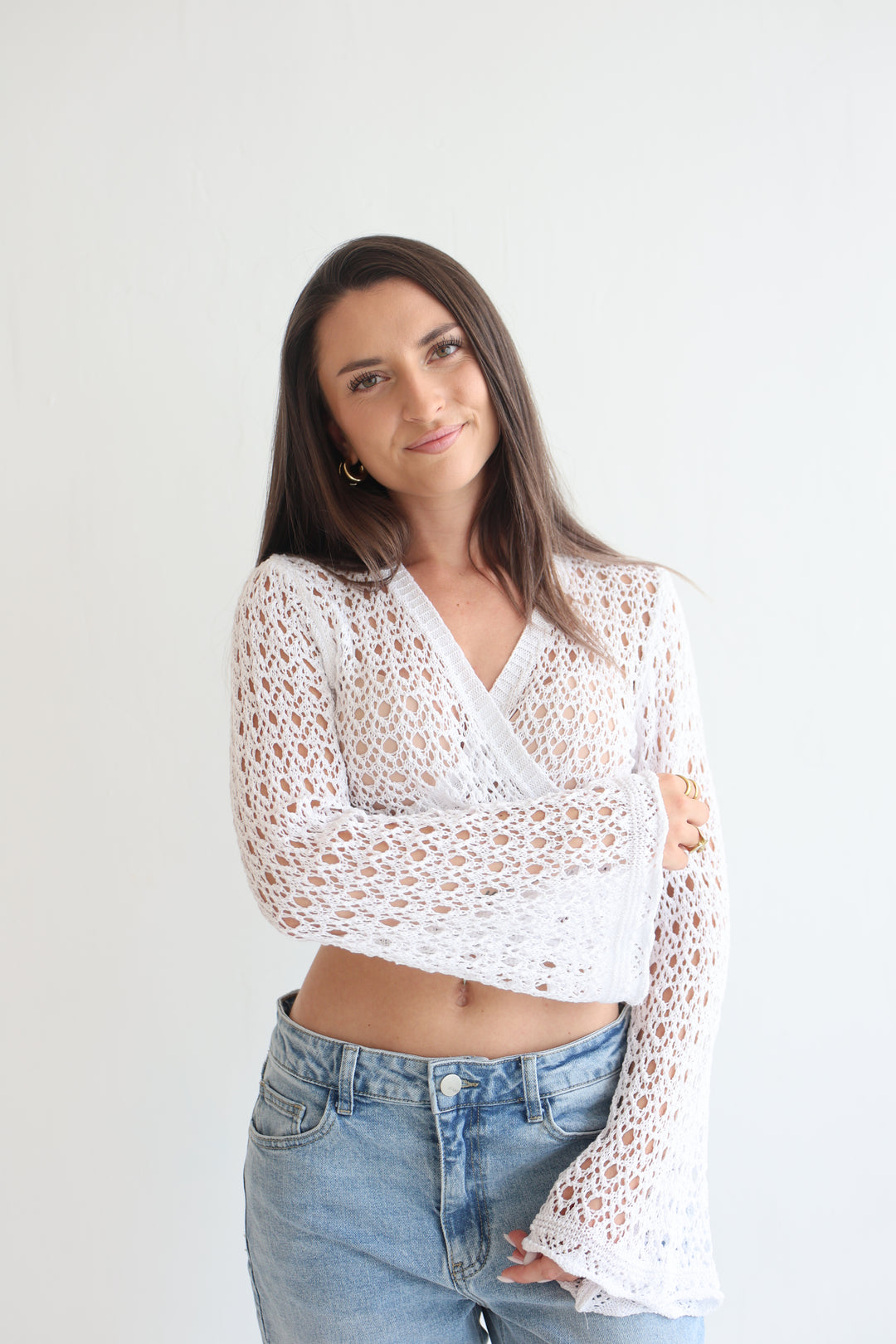 Cropped Crochet Sweater