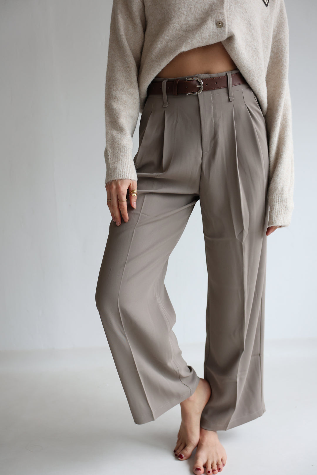 Bundfaltenhose mit Gürtel Anna