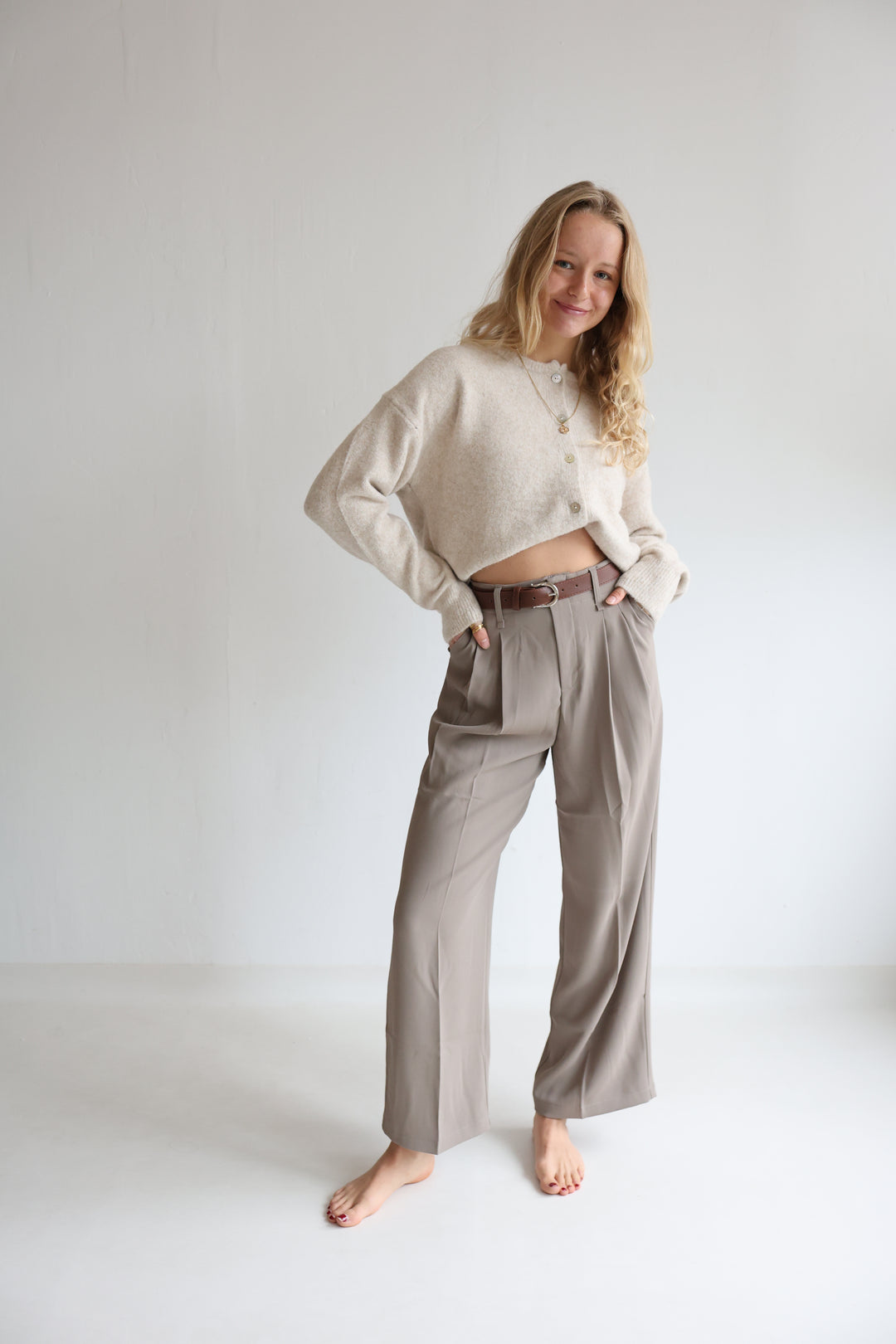 Bundfaltenhose mit Gürtel Anna