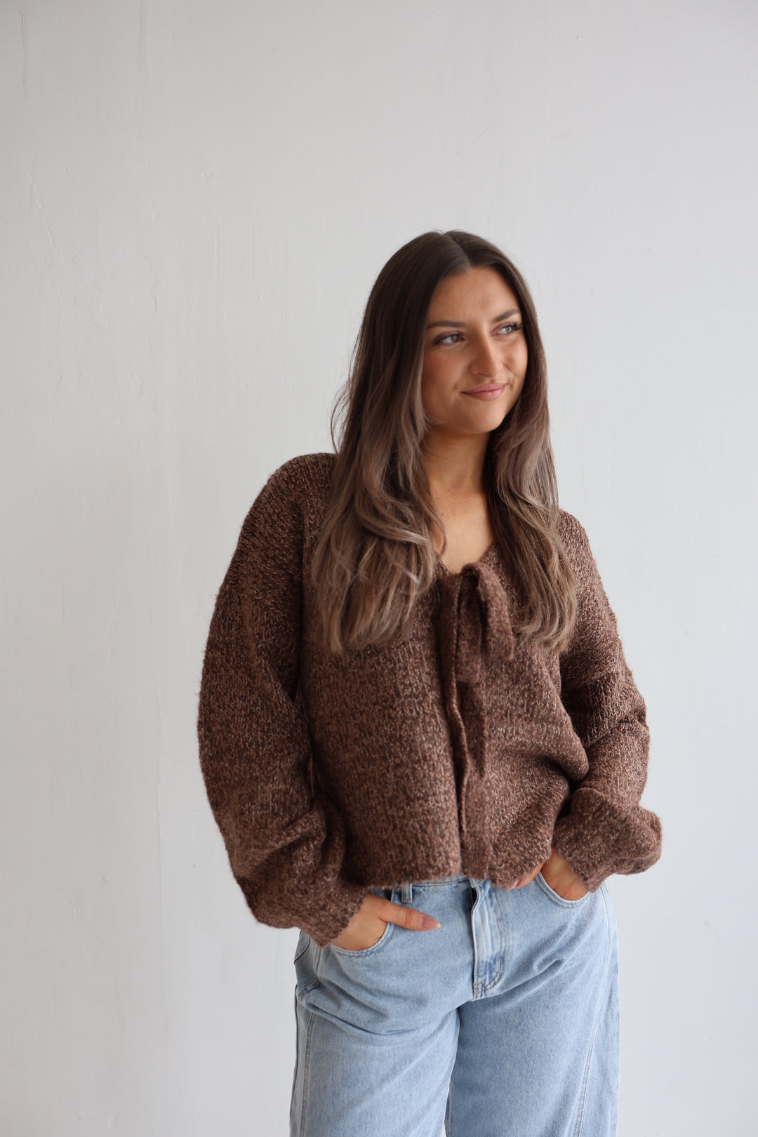 Knit Bow Cardigan Lanea