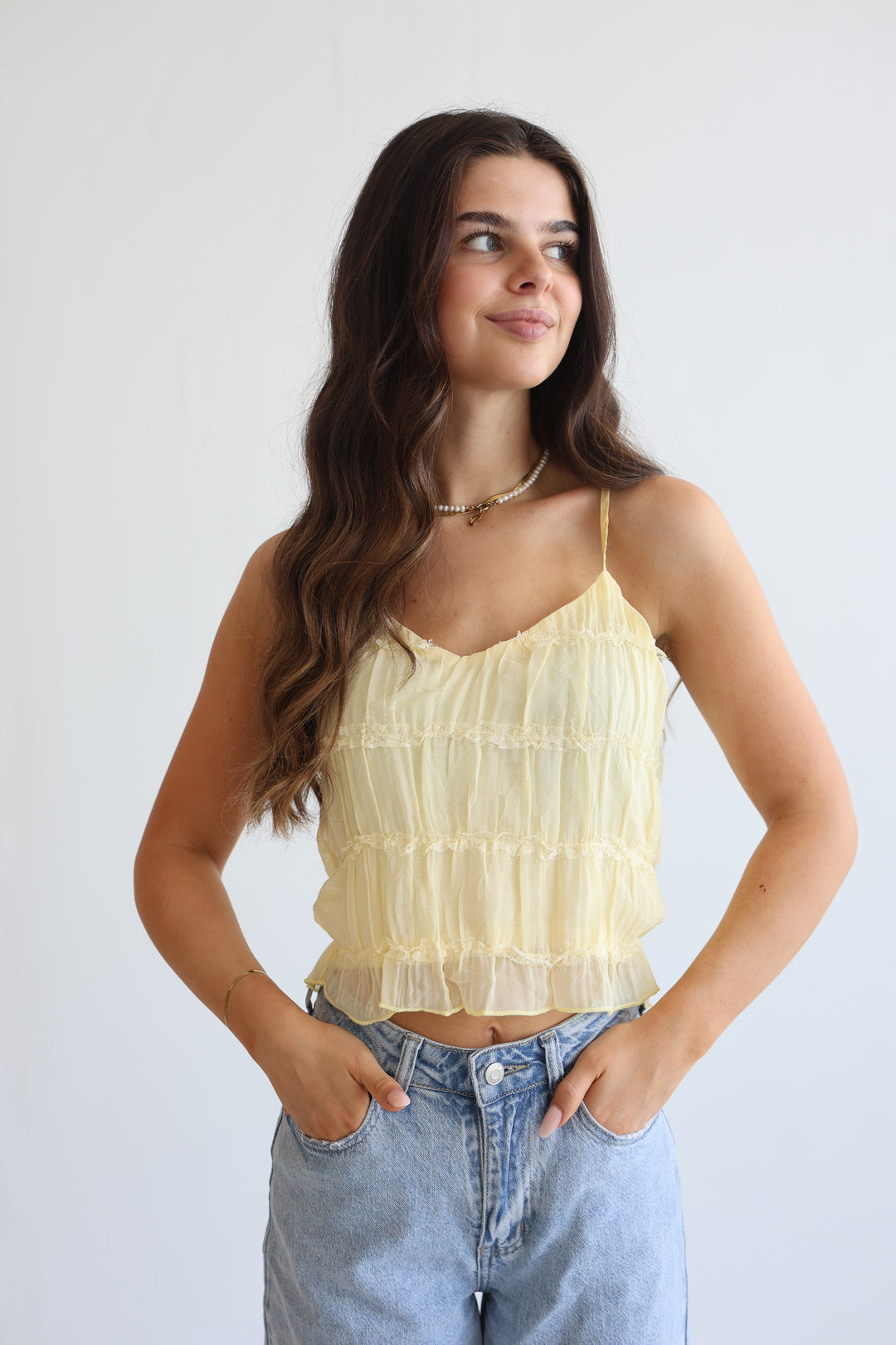 Sunlit Ruffle Basic Top
