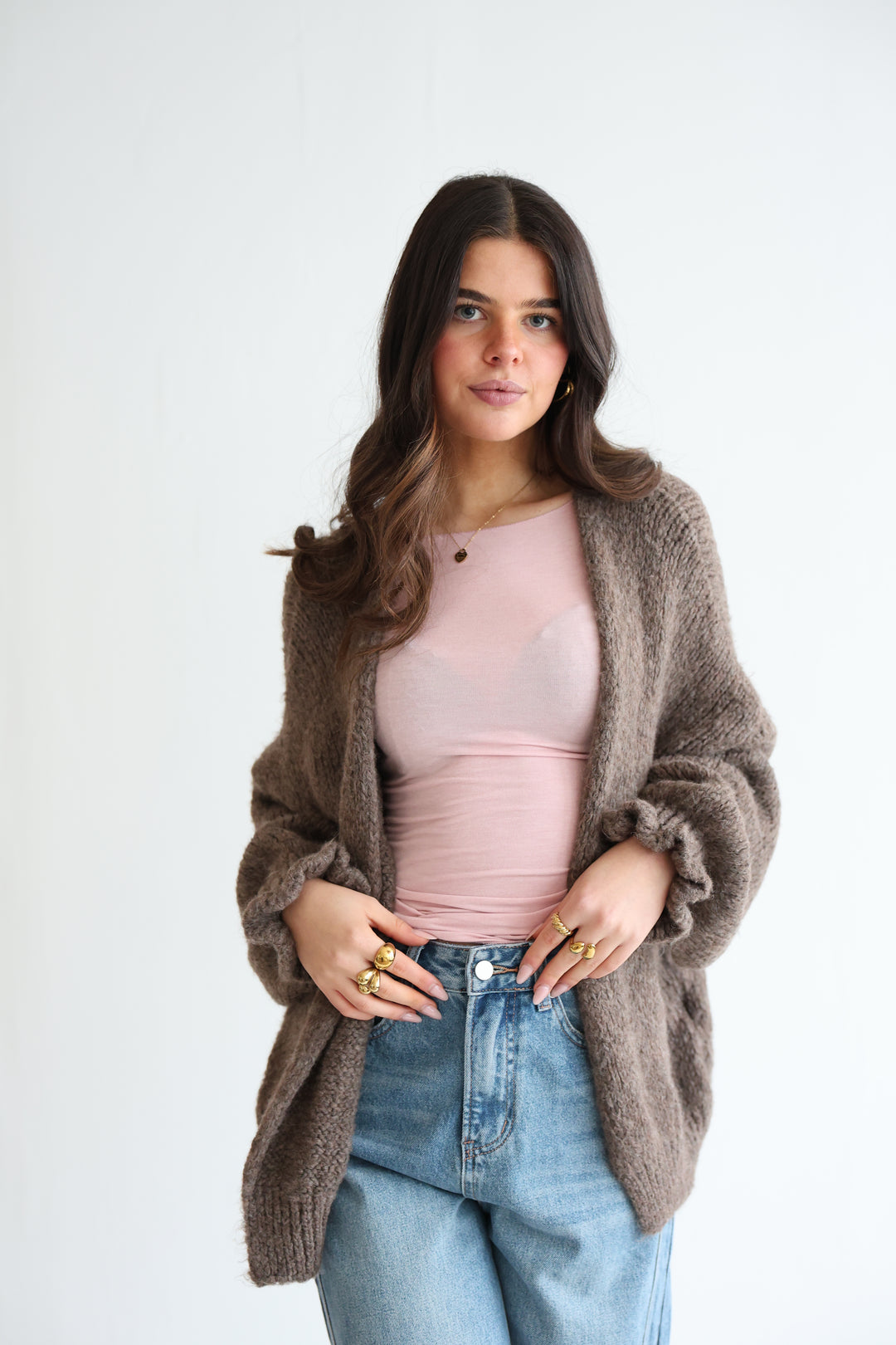 Offener Cardigan mit Rüschenärmeln Clara