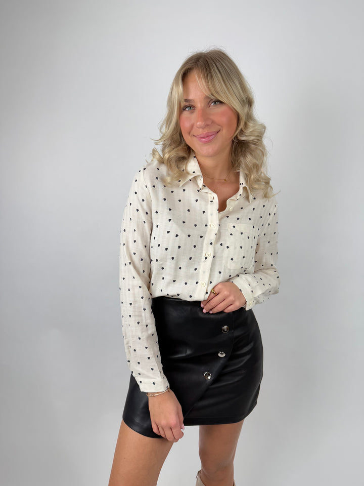 Hosenrock mit Knopfleiste Emilia aus Kunstleder