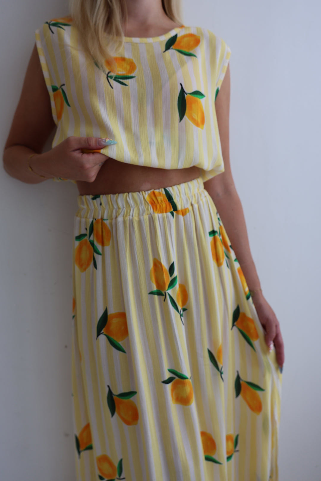 Gestreifter Zweiteiler Squeezy Lemon