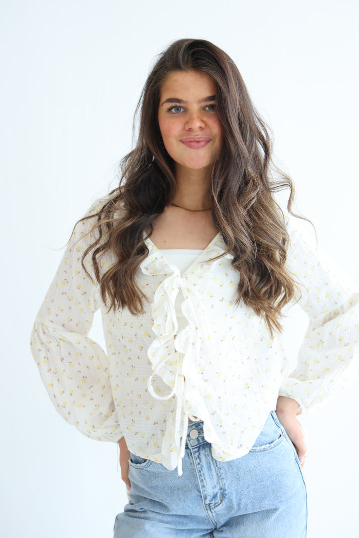 Rosy Ruffle Cardigan