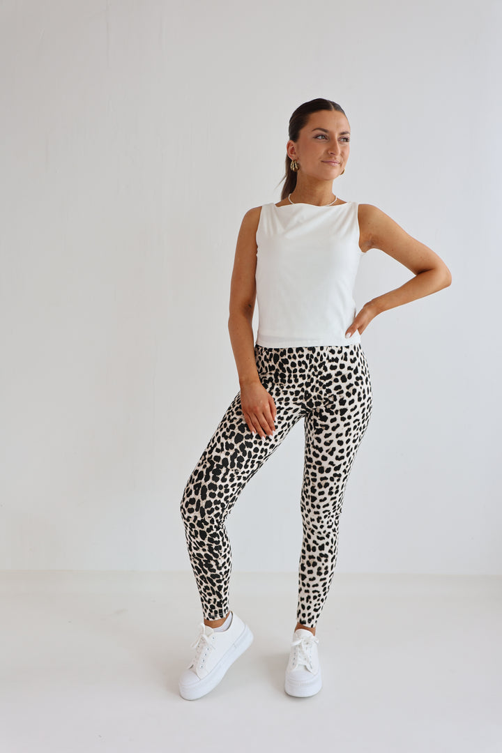 High Waist Leggings mit Leopardenprint (T2401)
