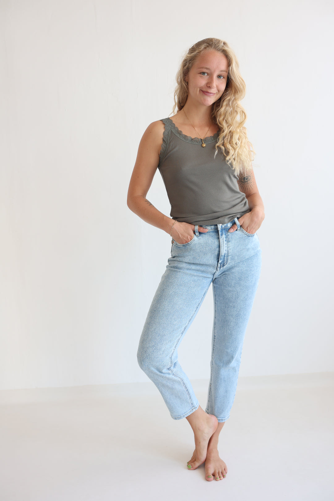 Seaside Blue Mom Jeans