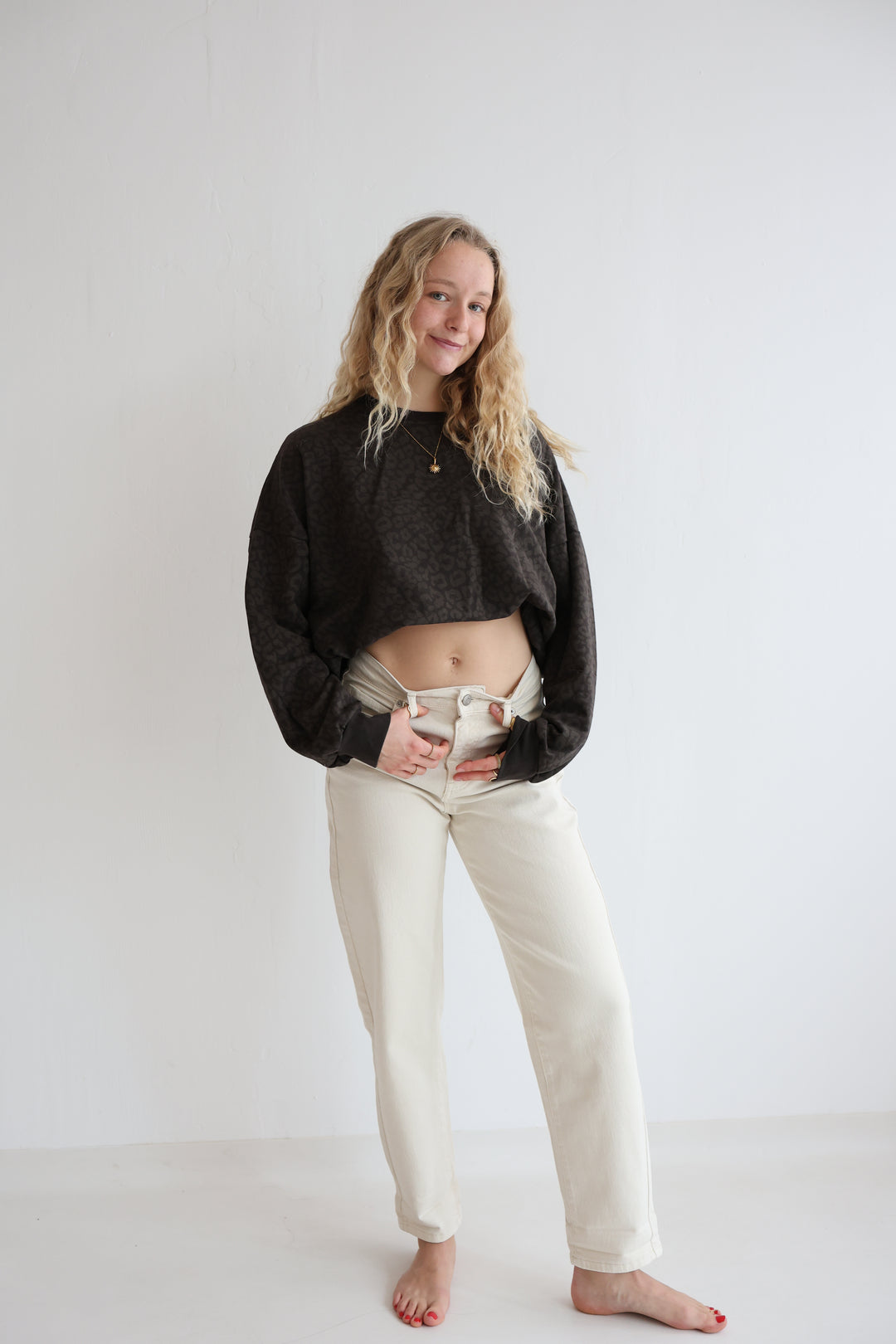 Sweater mit Leoprint
