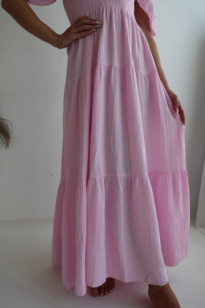 Langes Kleid mit Raffung Livia