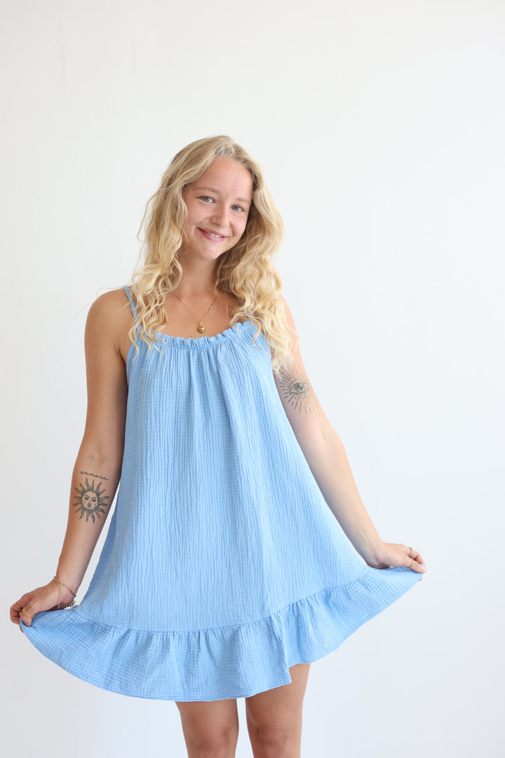Musselinkleid mit Mini-Volant Hailey