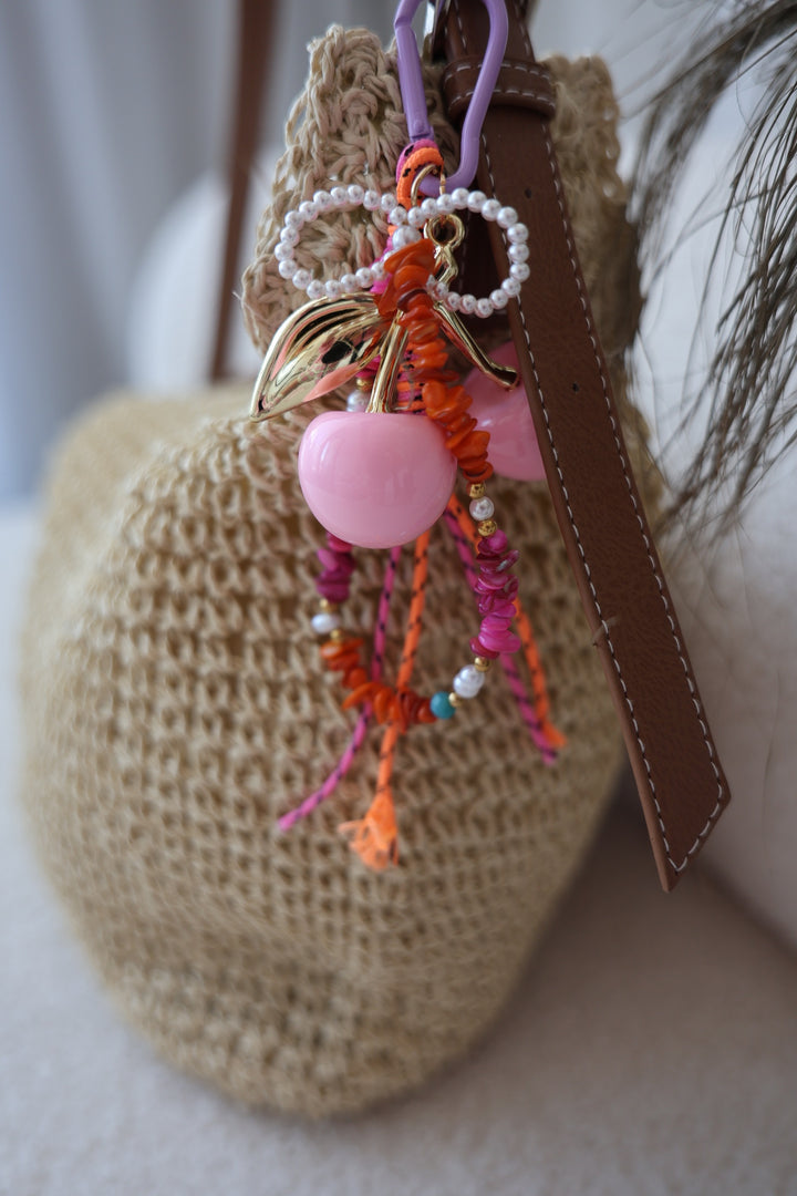 Bag Charm Pink Cherry