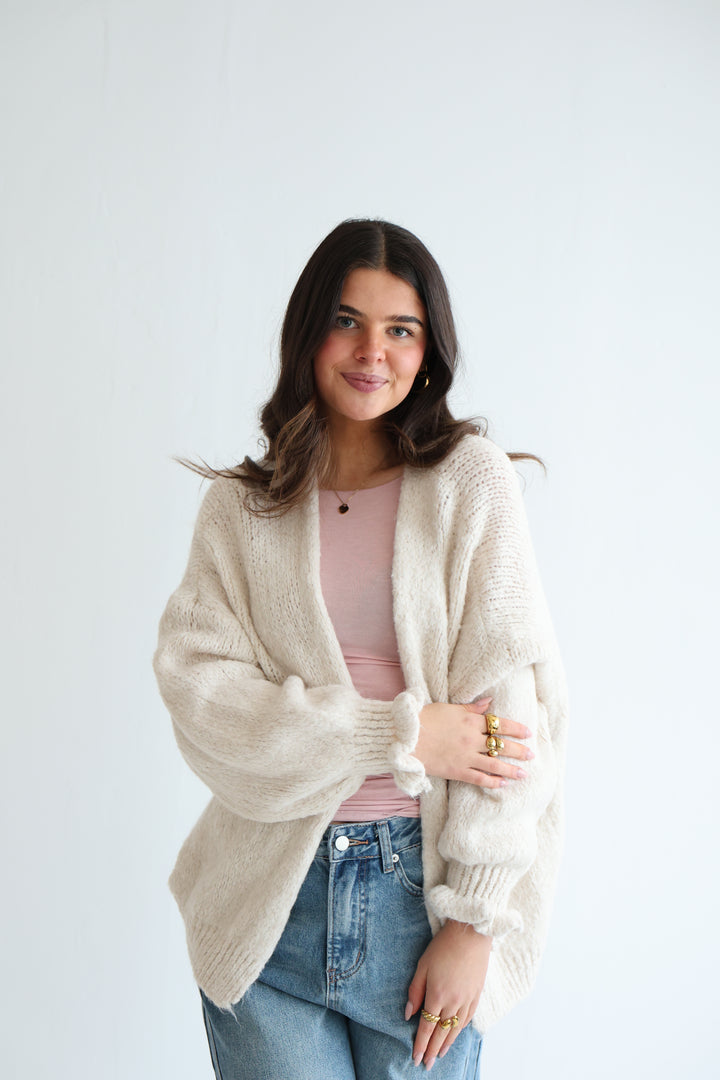 Offener Cardigan mit Rüschenärmeln Clara