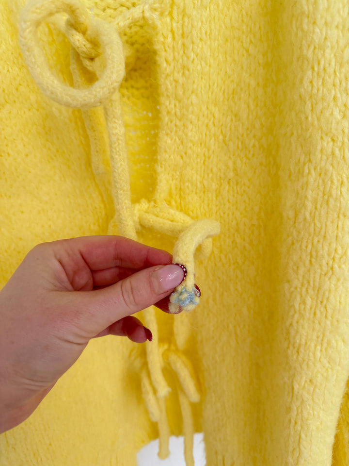 CARDIGAN MIT SCHLEIFEN LILLY GELB (B-WARE)