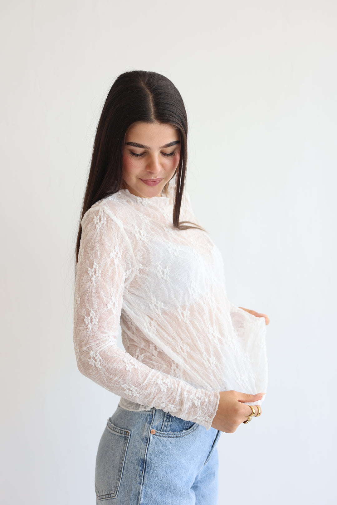 Soft Lace Longtop