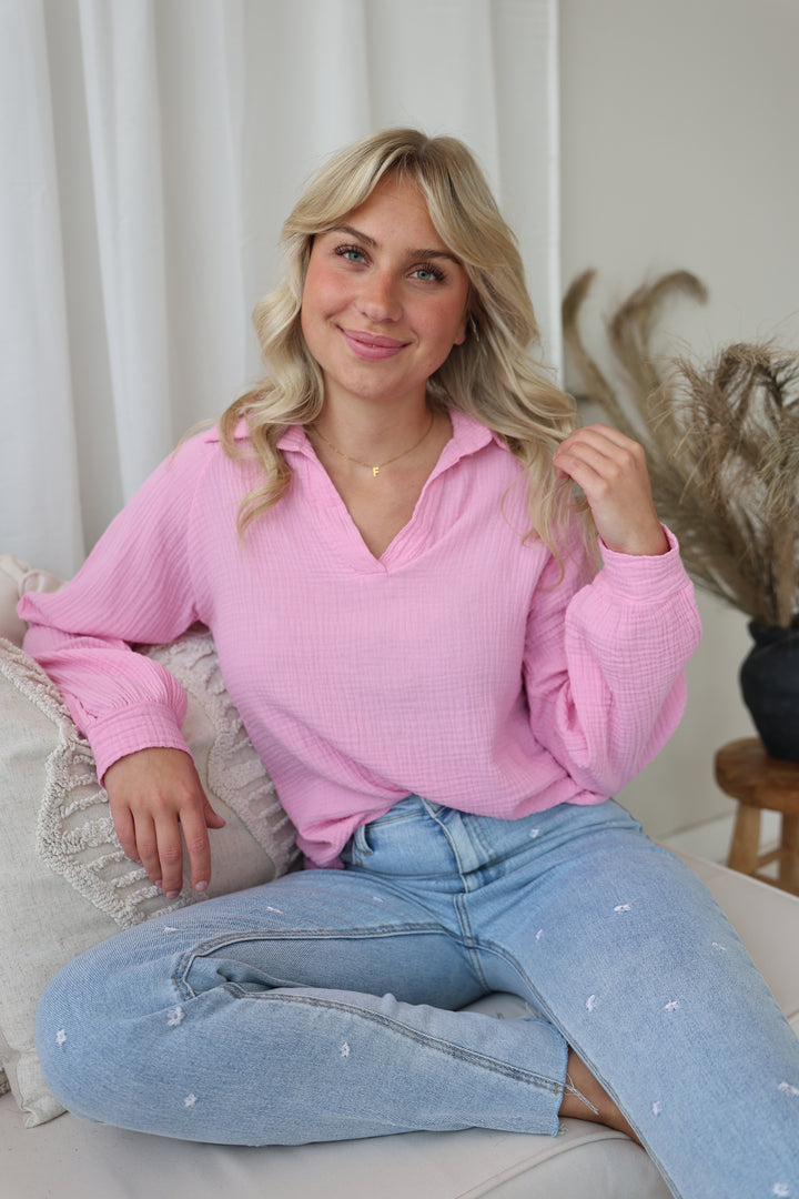 Schlupfbluse aus Musselin Chloe