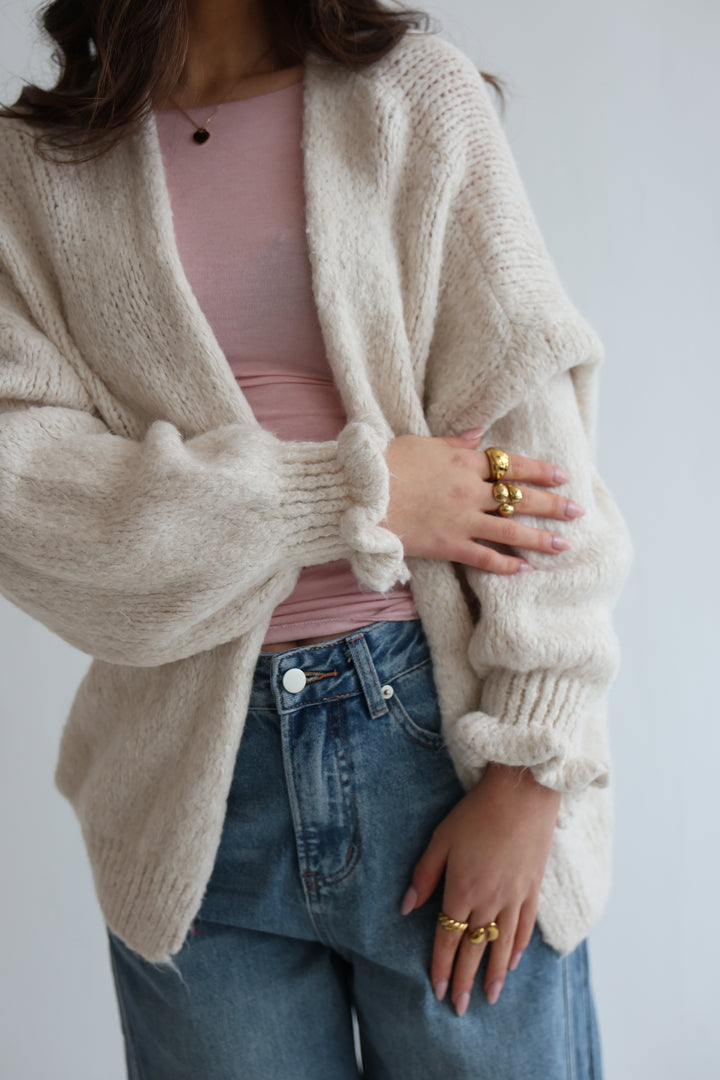 Offener Cardigan mit Rüschenärmeln Clara