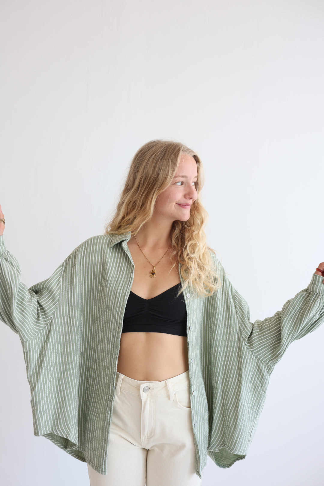 Musselinbluse Casual Stripes