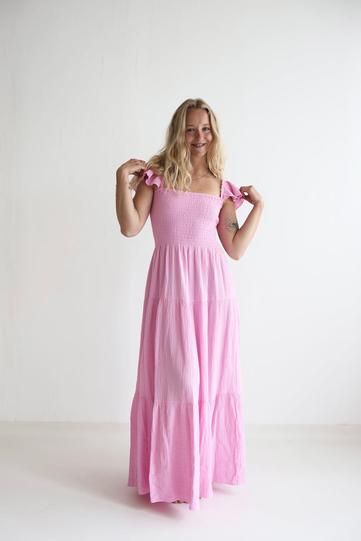 Langes Kleid mit Raffung Livia