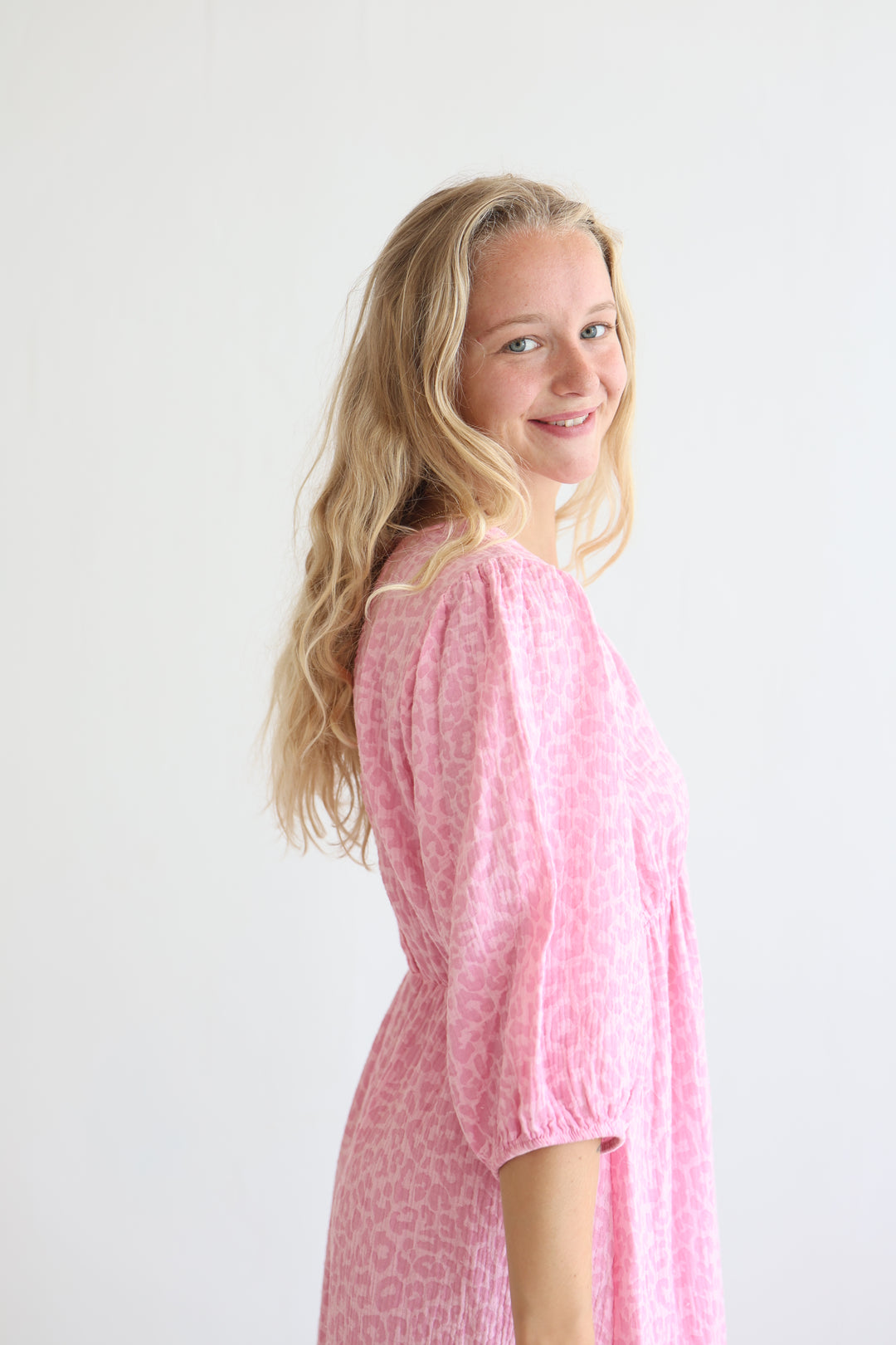 3/4 Arm Musselinkleid Timeless Leopard