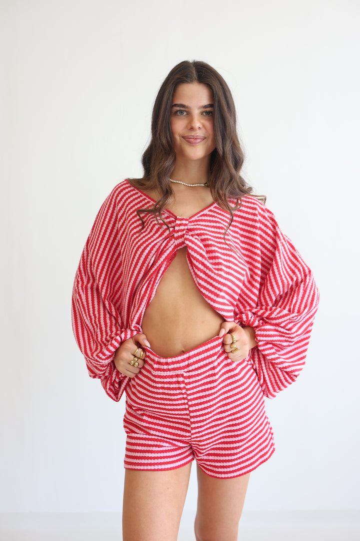 Striped Cotton Knit Lounge Set