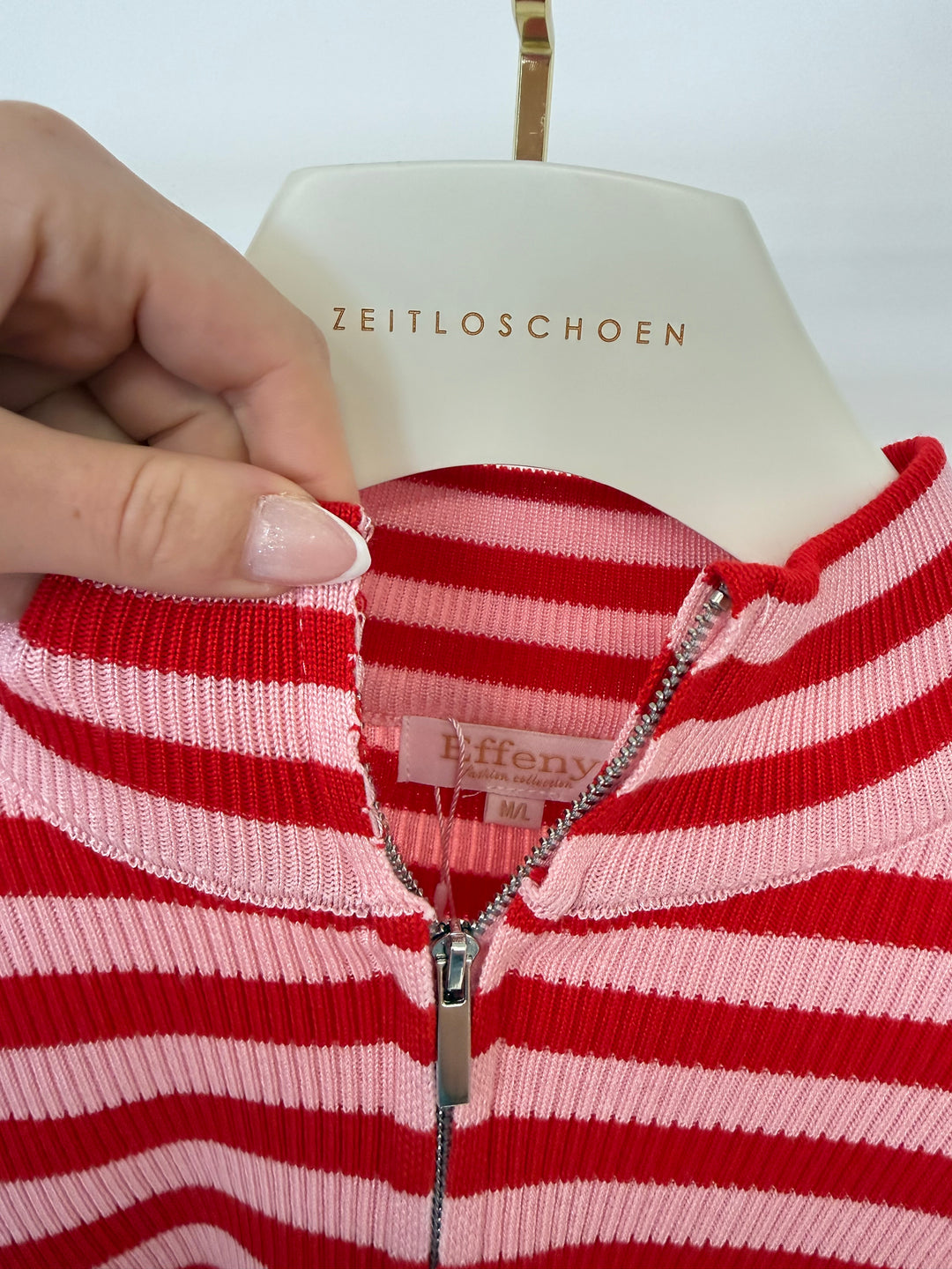 RIPPED STRIPE ZIP-UP CARDIGAN (B-WARE)