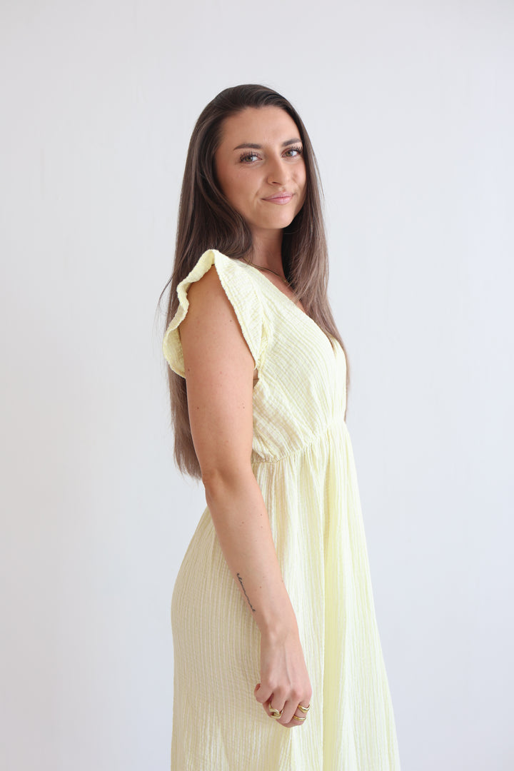 Langes Musselinkleid Casual Stripes