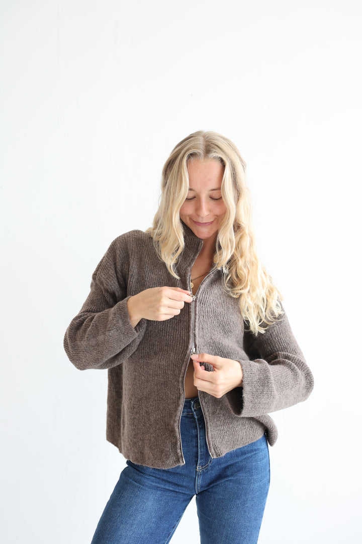 Casual Zipper Cardigan
