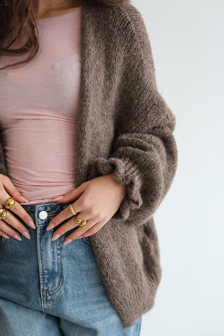 Offener Cardigan mit Rüschenärmeln Clara