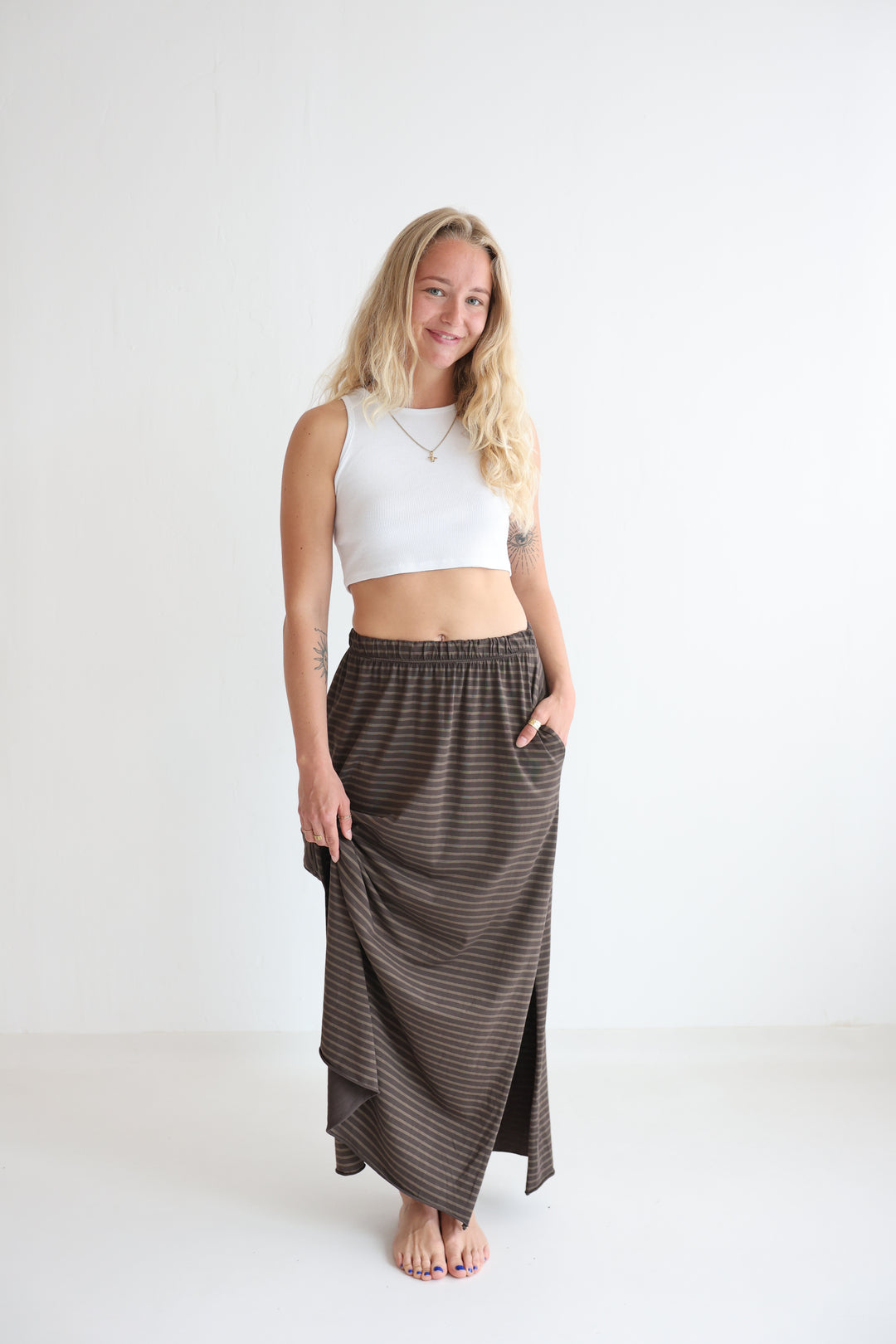 Striped Sweat Skirt